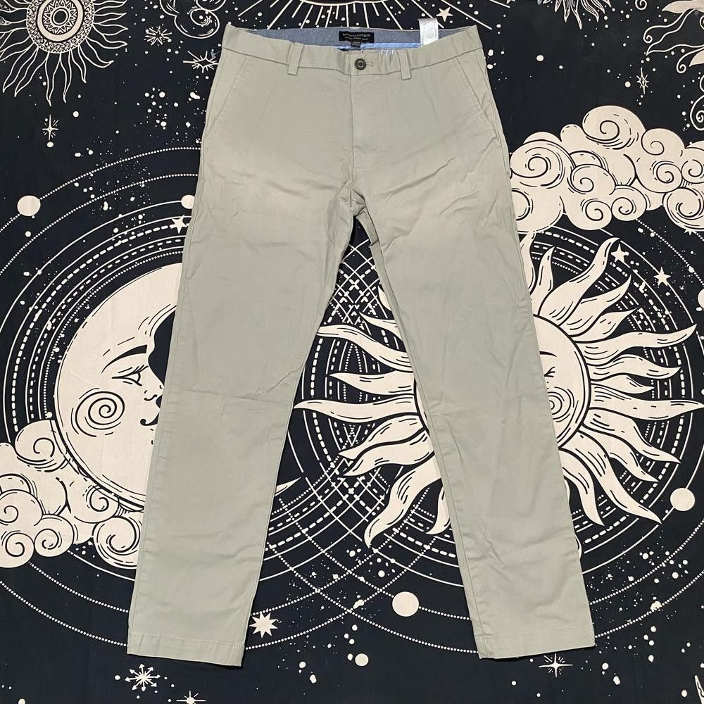 Banana Republic Fulton Chino Pant Mens 32x30 Beige Cotton Skinny Career Stretch